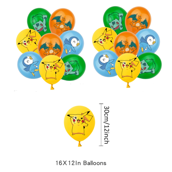 Caratoon Tryckta Födelsedagsfest Tillbehör Toppers Ballonger Banner Barn Pojkar Flickor