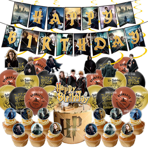 Harry Potter Party Decor Ballonger Kit Banner Cake Toppers Set