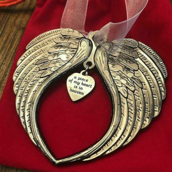 My Heart is in Heaven Christmas Memorial Angel Ornament Pendant