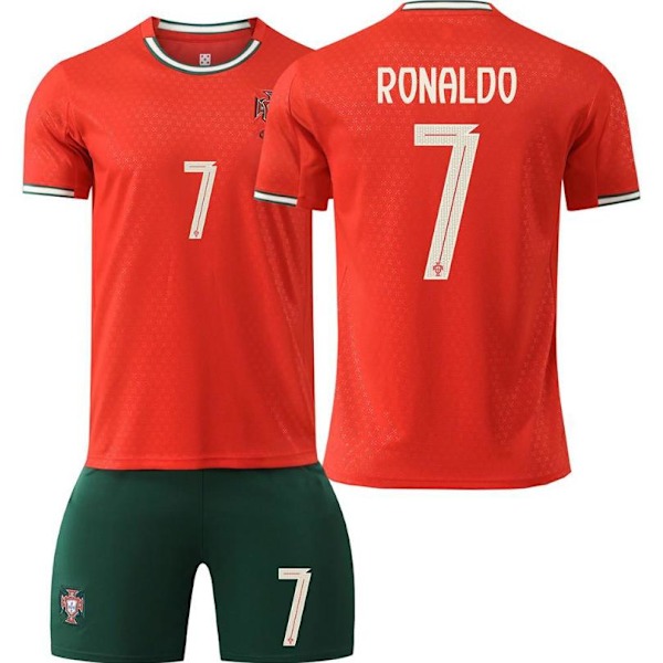 25-26 Portugal Hemma Fotboll Träningskläder Barn Fotbollströja Ronaldo #7 Jersey 2025 Fans Fotbollströja 22
