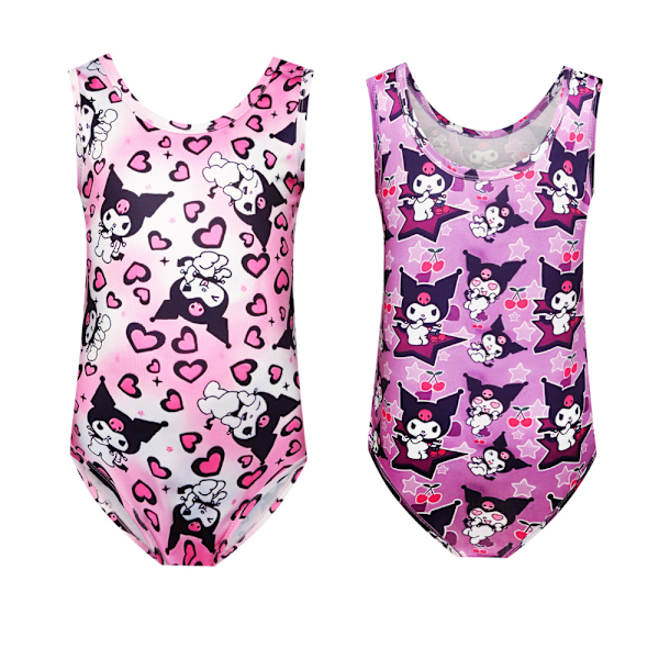 Flickor Kuromi Tecknat Tryck Baddräkt Simdräkt Bikini #1 140cm