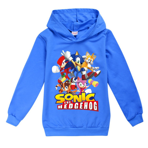 Kids Sonic The Hedgehog Långärmade Hoodies Sweatshirt Jumpers dark blue 140cm