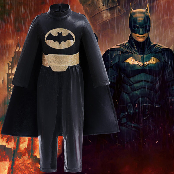 Batman Child Halloween Costume Top + Byxor + Cape 90cm