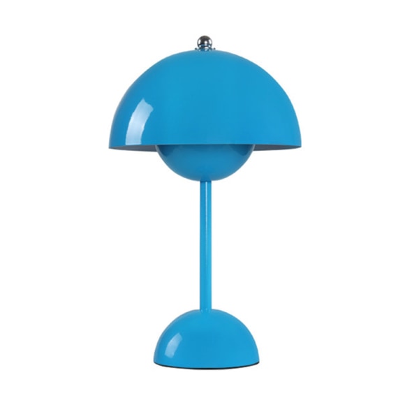 Nordic Danish Flower Knop Lamps Uppladdningsbar svamp Skrivbordslampa LED Nattljus Blue