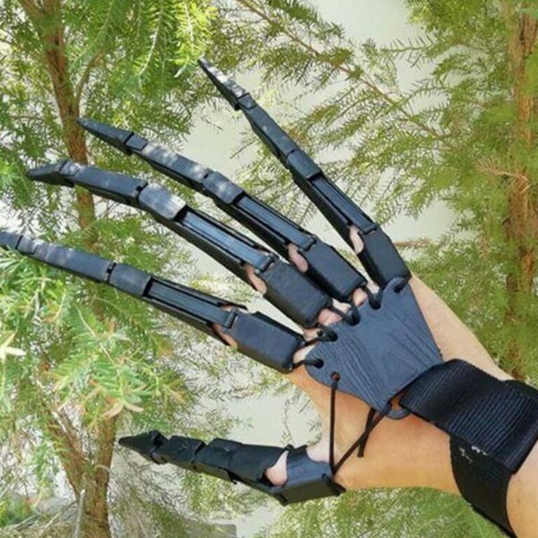 Halloween ledade finger dekoration 3D-utskrift fest rekvisita black left hand
