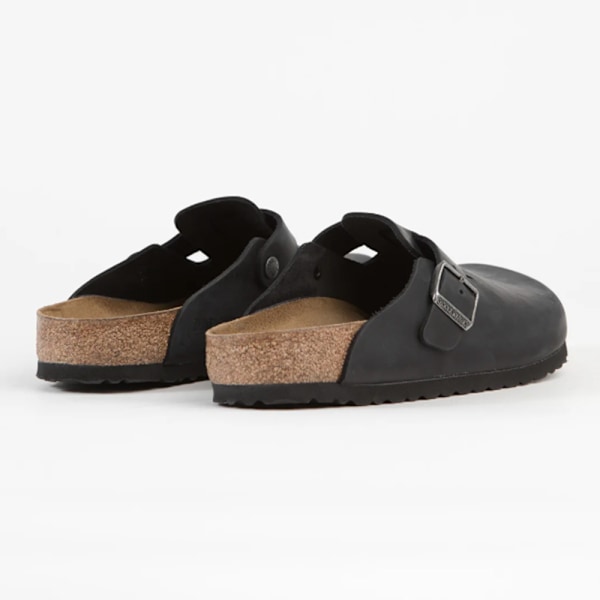 Birkenstock Boston Mjuka Fotbäddar Tofflor Unisex Slip On Vardagsskor Black 43