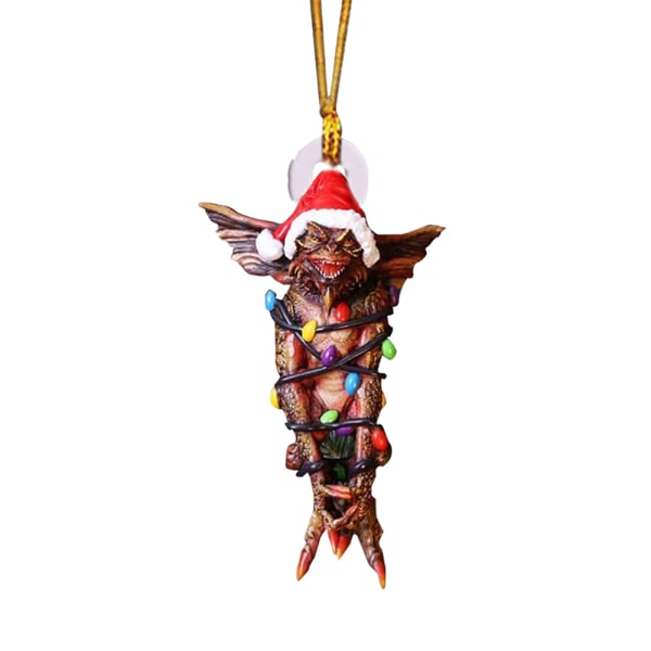 Julgranspynt med LED-ljus, tomteluva, hängande figurin E