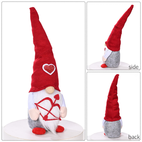 Alla hjärtans dag Gnomes Plysch Dekor Hem Elf Gnomes Ornament Present Bow and arrow