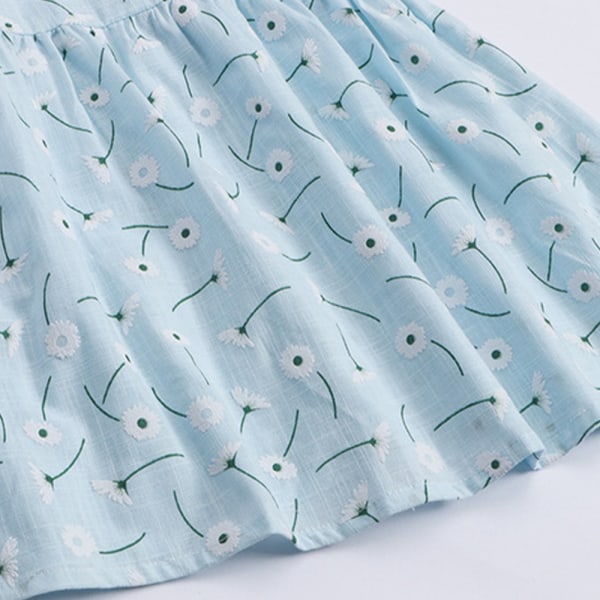 Barnflickor Prinsessa Lång Tutusärm Festklänning Sommar Födelsedagsfest Fancy Kostym Sundress Light blue 140cm