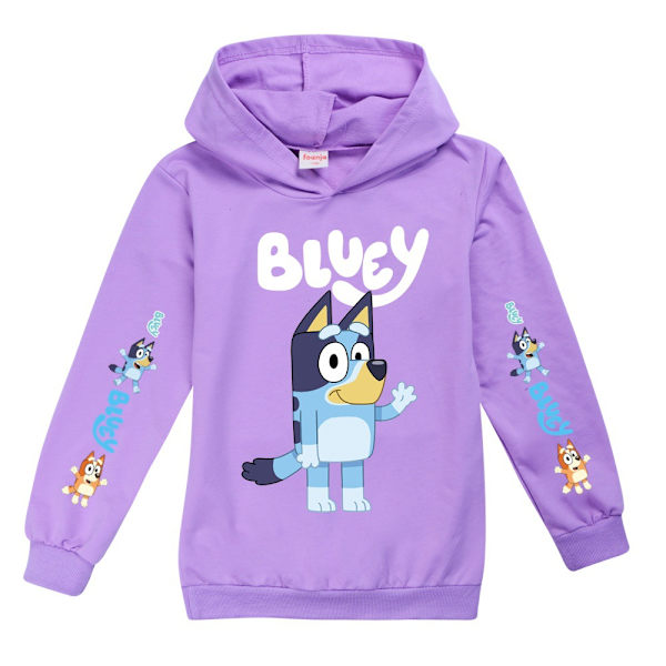 Barn Bluey Cosplay Hoodie Jacka Cartoon Sweatshirt Toppar purple 130cm