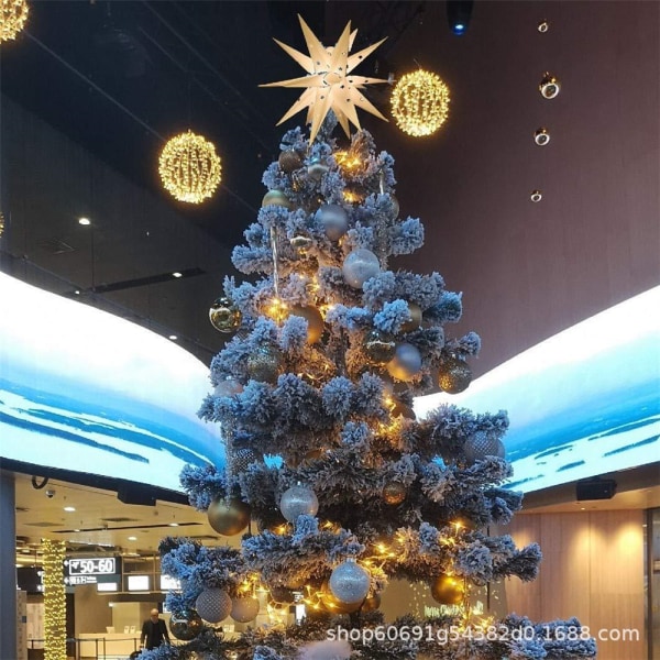 3D Star Christmas Tree Topper Dekor Glittrat batteri LED-lampor 1