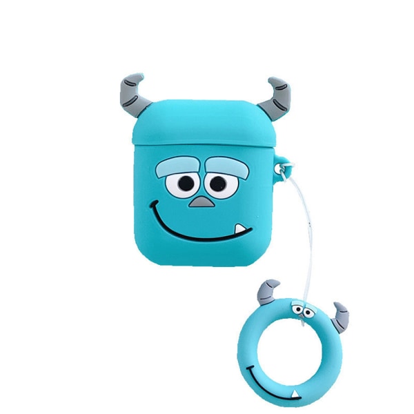 3D Silikon Cartoon Earphone Airpods Case Cover för AirPods 1/2 Pro Protective Blue, 1/2 generation