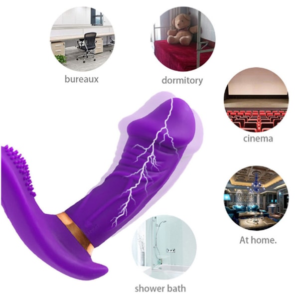 Vibrerande och vickande Bärbar Clitoral G Spot Vibrator för kvinnor purple