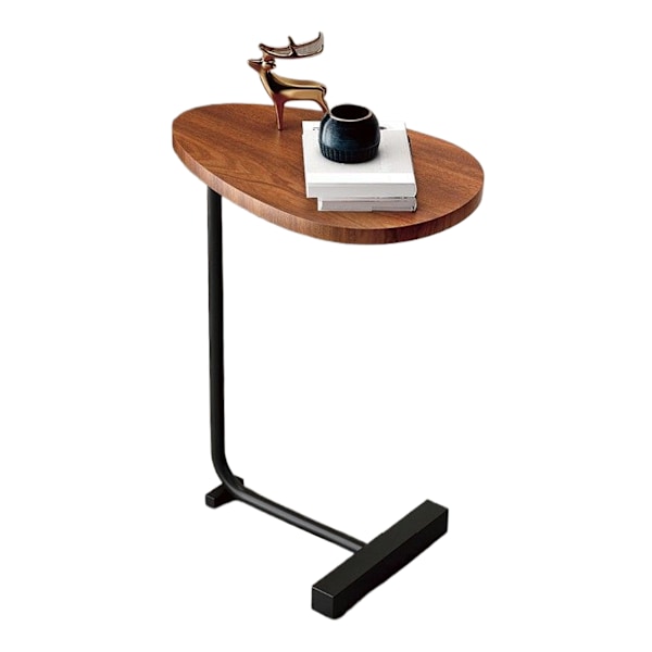 [Rea] Sidobord, C-format Mobil Soffbord, Laptopbord, Soffbord, Datorbord, 45 x 30 x 60cm, Valnötsoptik, för Vardagsrum 36*30*62cm