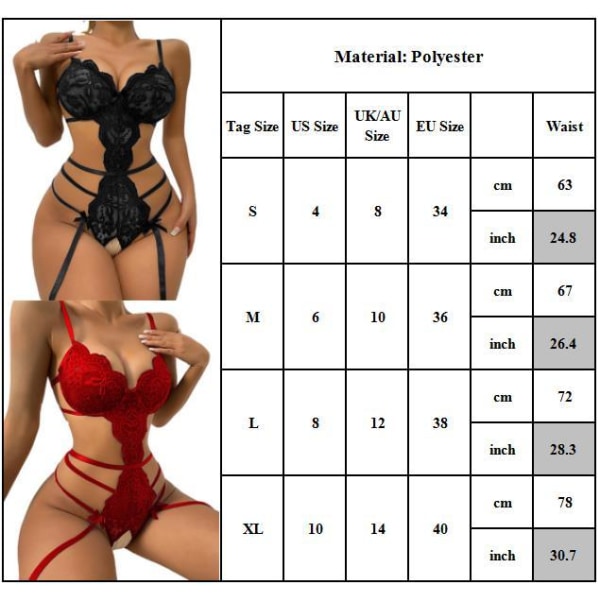 Sexig Damunderkläder BH Crotchless Nattkläder Babydoll Sovkläder White L