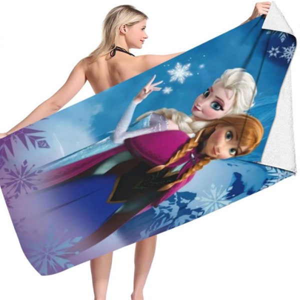 Fryst Prinsessa Strandhandduk Mikrofiber Snabbtorkande Simning Badhandduk 70*150cm A 70*150cm