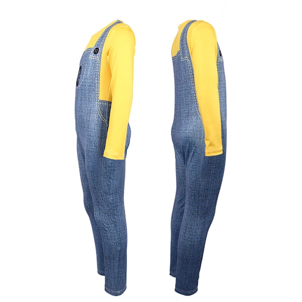 Minions Cosplay Jumpsuit Halloween Karneval Bodysuit Kostymfest Fancy Dress för Barn 120cm