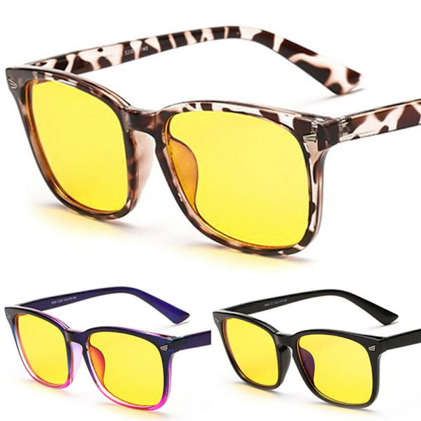 Unisex Blå Ljusblockerande Glasögon Dator Smarttelefon Syn Leopard 1pair