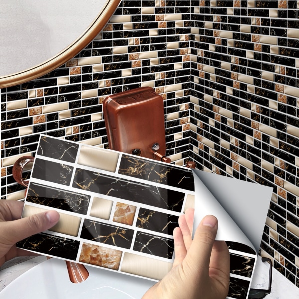 27 stk. 3D Flis Klistremerke Marmor Veggklistremerke Selvklebende Dekaler 27 PCS