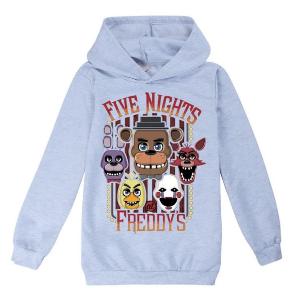 Fem Nätter hos Freddy FNAF Barn Pojk Långärmad Huvtröja Toppar Tröja Grey 140cm