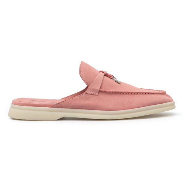 LORO PIANA Charms Walk Utsmyckade Mockamules Tofflor Pink 41