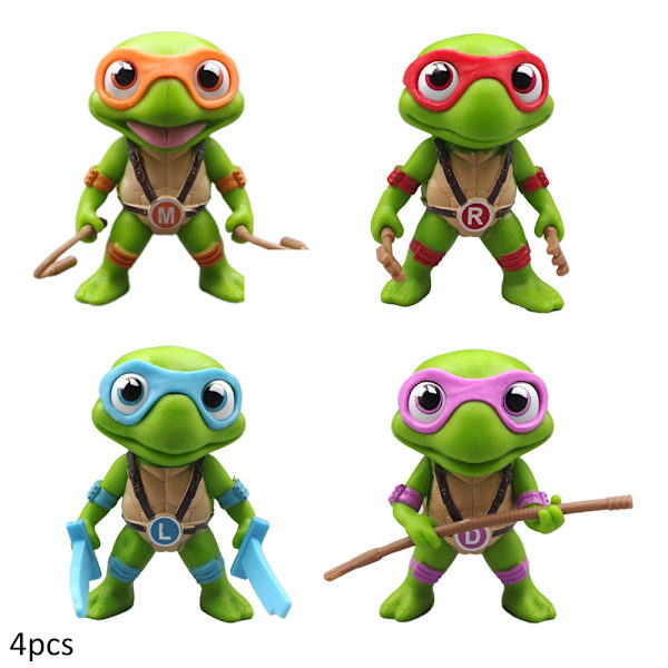4 kpl/setti Ninja Turtles Minihahmot Lelut Keräily Malli Figuriini Nukke Kakun Koristeluun 4PCS
