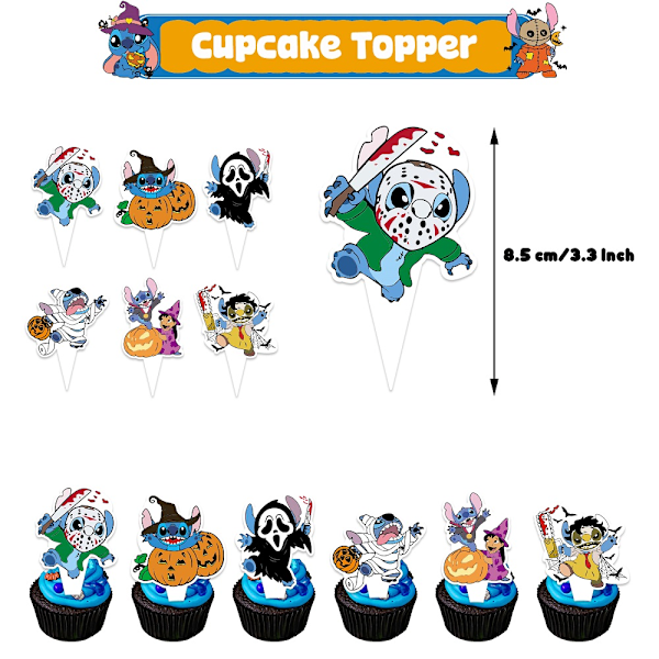 Lilo & Stitch Tema Halloween Fest Balloner Banner Kage Toppere Dekorationssæt