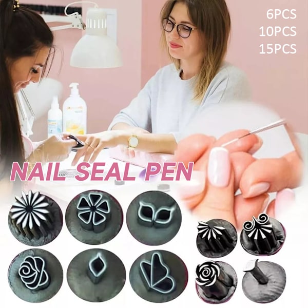 DIY Nagelstempelset för Naglar, Nagelkonst-Pennset, Punktverktygssats för Flickor, Kvinnor, Presenter 10pcs