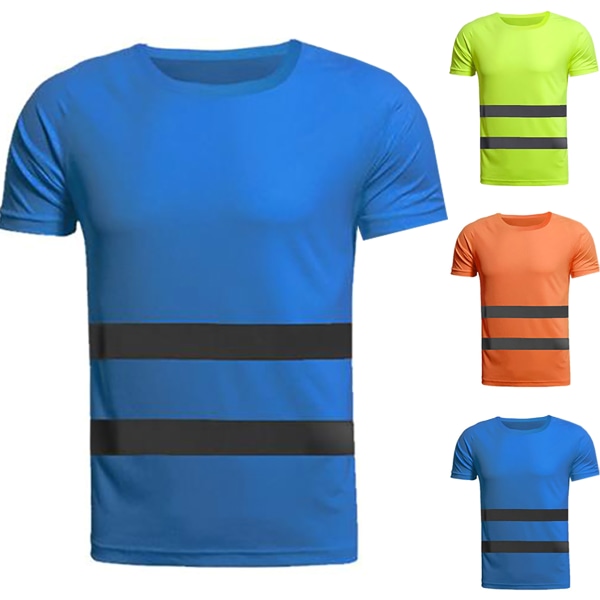 Hög Synlighet Väst Bälte Arbetskläder T-shirt för Män Green L