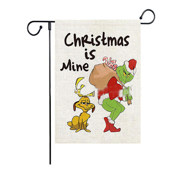 Grinch Julgrändsflagga Banner Dekoration för Vintergård C