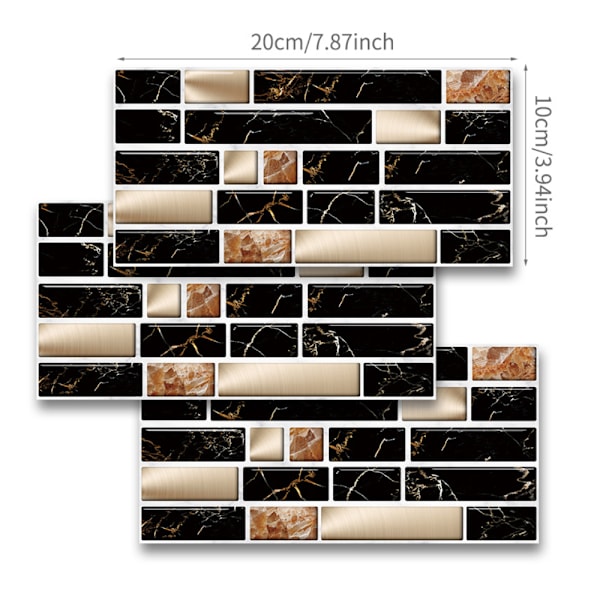 54 kpl 3D-laattatarra Marmorinen seinätarra Itseliimautuvat tarrat 54 PCS
