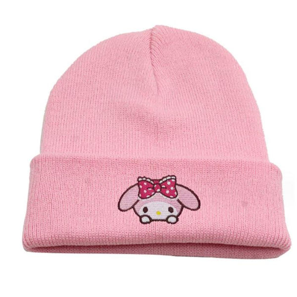 Sød Sanrio Cinnamoroll Kuromi Melody Stitch Tegneseriefigurer Hue Piger Kvinder Strikket Stretch Ski Skull Cap Julefødselsdagsgave D
