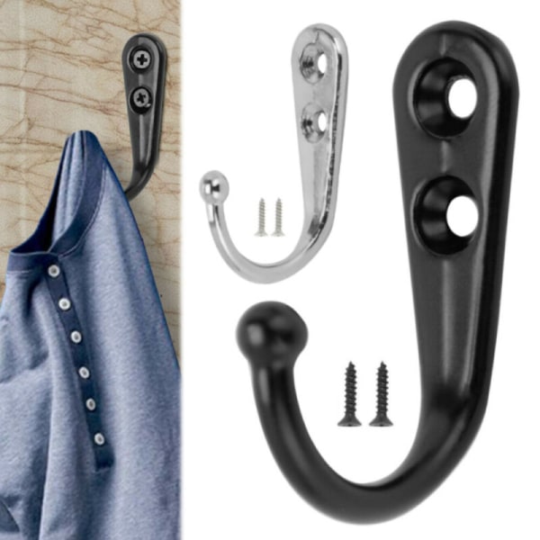 Jacka tygkrokar Enkelväggmonterad Robe Krok Vintage Hanger Black 1 PCS 50aa  | Black | 1 PCS | Fyndiq