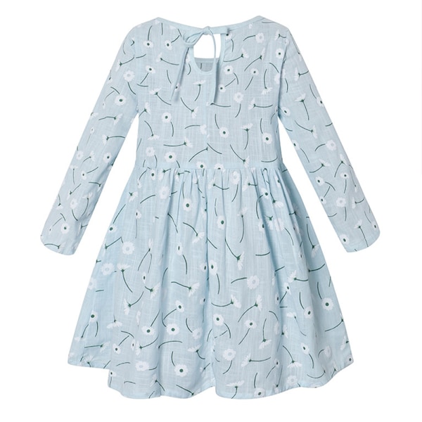 Barnflickor Prinsessa Lång Tutusärm Festklänning Sommar Födelsedagsfest Fancy Kostym Sundress Light blue 110cm