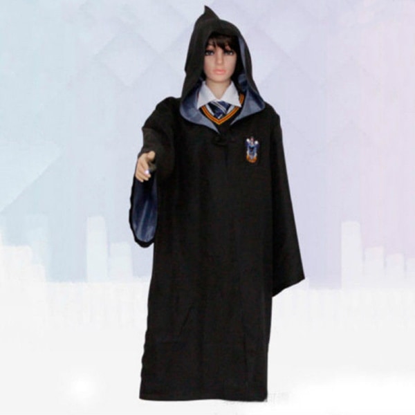 Harry Potter Magisk Robe Cosplay Skoluniform Kappa Halloween Dark Blue XL