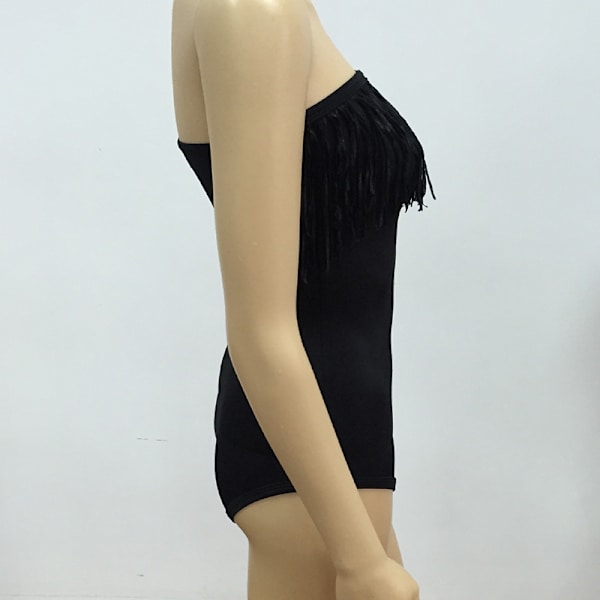 Kvinnlig Sexig Badkläder med Fransar, Avtagbar Axelrem, Tassel Bikini Set black 2XL