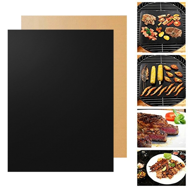 1-Pack BBQ Grillmatta / Bakmatta Non-Stick Plate Återanvändbar dyna copper 330*400*0.2mm（1PCS)
