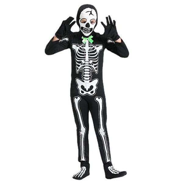 Barnas Selvlysende Skjelett Bodysuit Halloween Skjelett Jumpsuit M