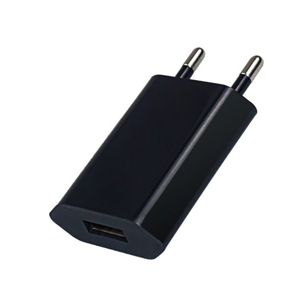 USB väggladdare, USB power från 230v till 5v USB typ A Ho 1a, 5w kompatibel med Iphone Black