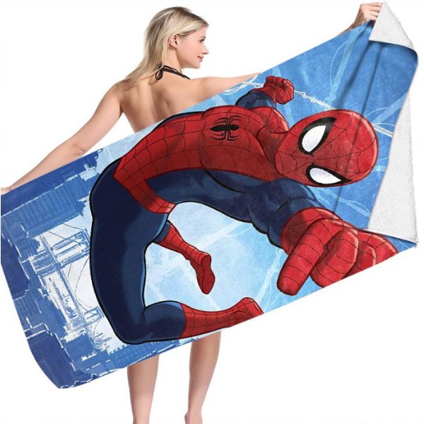 Marvel Spiderman Badhandduk Mikrofiber Snabbtorkande Turt Poncho Badrock A 70*150cm