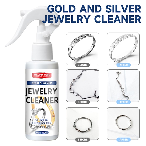 120ml Silver Jewelry Cleaner | Instant Tarnish Remover | Liquid Jewelry Cleaner Spray, Eco Friendly Jewelry Cleaner