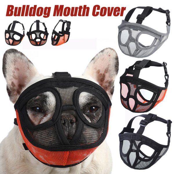 Snout Dog Nosparti, Andningsbar Mesh, Plat Nosparti, Bulldog Mask, Munskydd Orange M