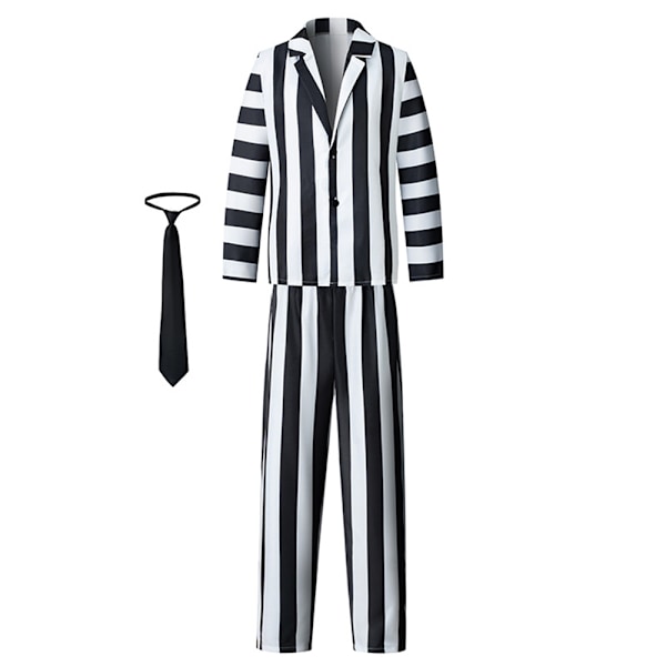 Beetlejuice 2 Herre Halloween Karneval Cosplay Kostumer Egnet Til Filmrolleleg, Spøgelsesudklædning L