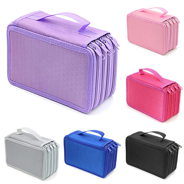 4 Fack Stort Pennfodral Skolpennor Pennfodral Zip Bag Case Hot Rose