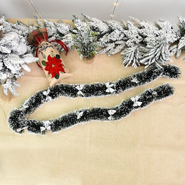 Juletre Plysj Striper anheng girlander Fest Hjem Dekor silver 2M