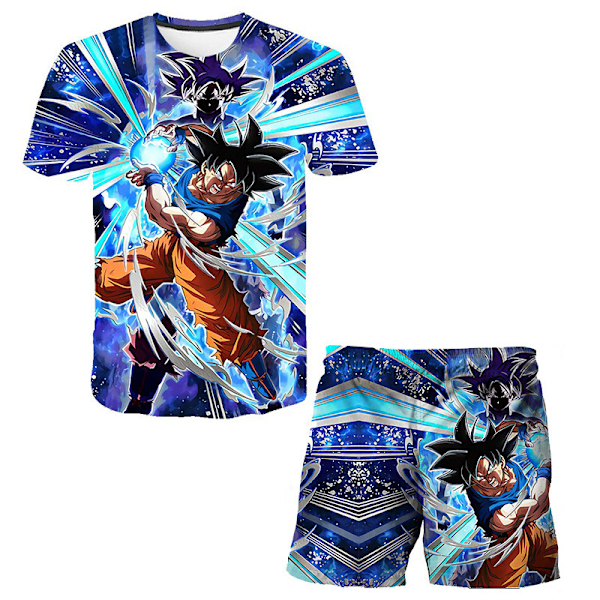 Dragon Ball Barn Pojkar Nattkläder Kortärmad T-shirts Toppar Shorts Sommar Outfit Sovkläder Pyjamas Set #6 110cm
