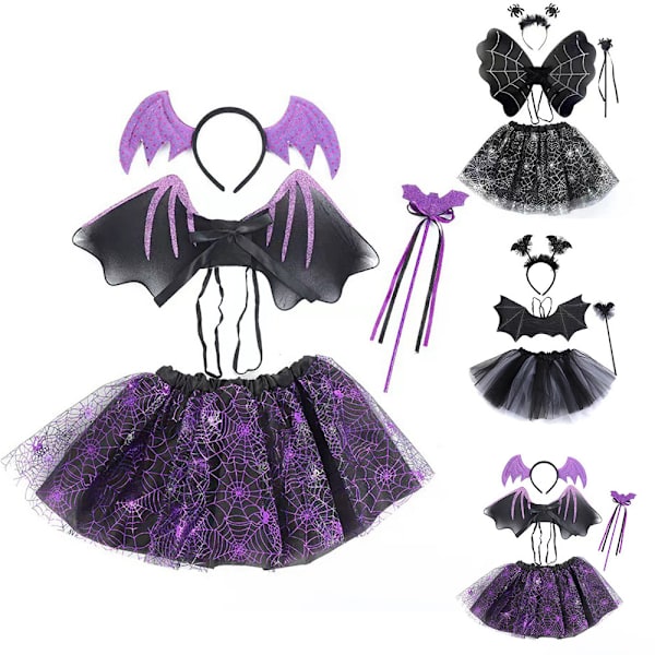 4 kpl vauvan tyttöjen keijukaispuku Halloween-setit Pääpanta Tutu-hame B