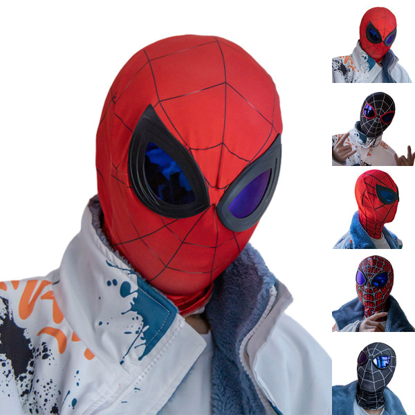 Spider-Man Cosplay Mask Unisex Vuxen Huvudbonad Halloween Rekvisita E