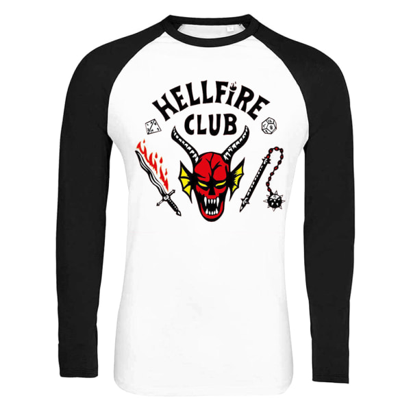 HellFire Club T-shirt långärmad Stranger Things Cosplay Topp 2XL