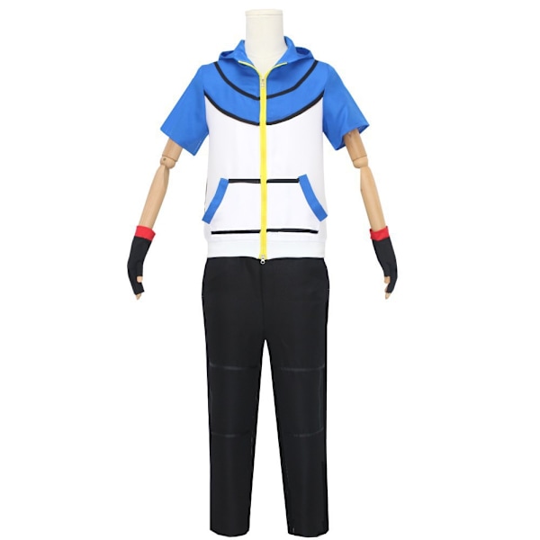 Barnkläder för cosplay av Pokémon-tränaren Ash, utländsk handel, anime-kostym för Halloween XL